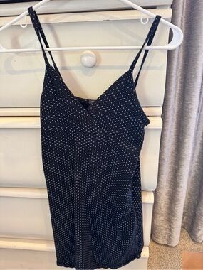 Brandy Melville Black Dress with White Polka Dots